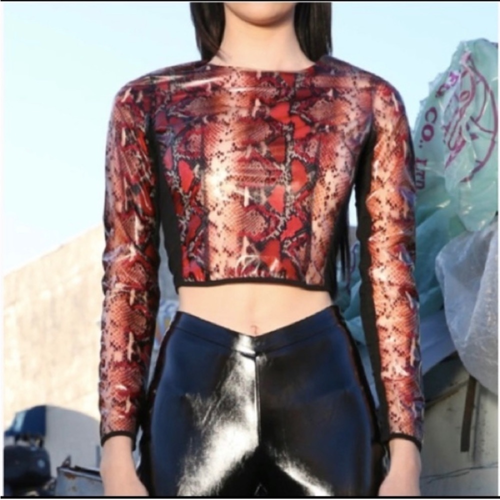 I.AM.GIA Lex Red Snake Long Sleeve Crop